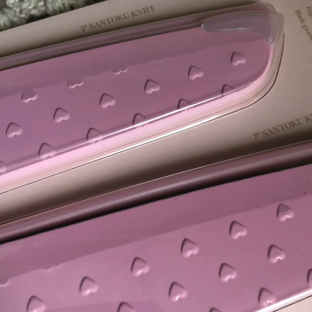 Paris Hilton Pink Santoku Knife Set with Protective Sheaths